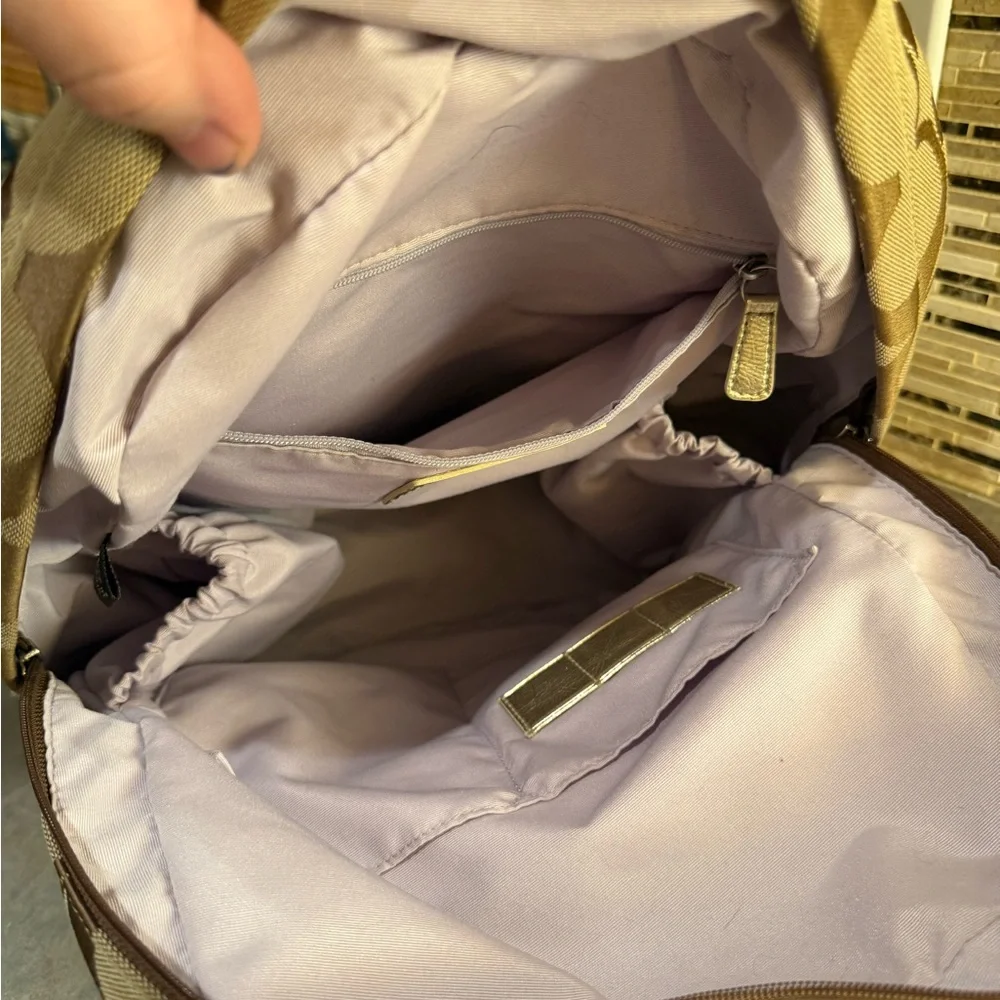 Coach Bag Vintage Y2K Signature Logo Brown and Tan Monogram Backpack - Picture 9 of 11